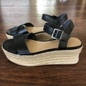 Express Leather Platform Sandal Size 8